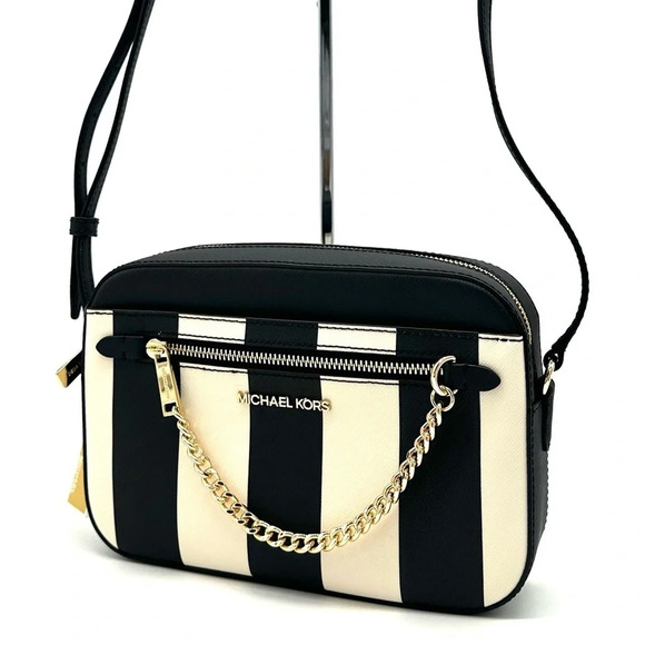 Michael Kors Large EW Zip Chain Xbody Crossbody Bag Black Multi - Picture 2 of 12